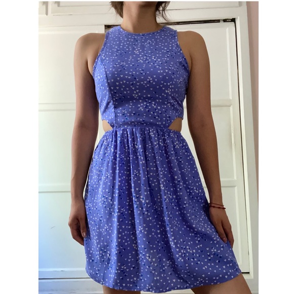 dELiA*s Dresses & Skirts - dELiA’s Sleeveless Blue-Violet Heart Print Dress